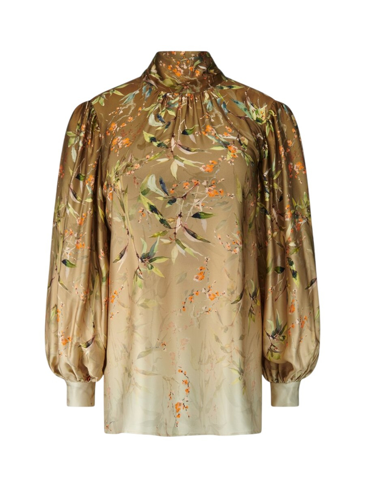 Groene bloes in bloemenprint Riani 