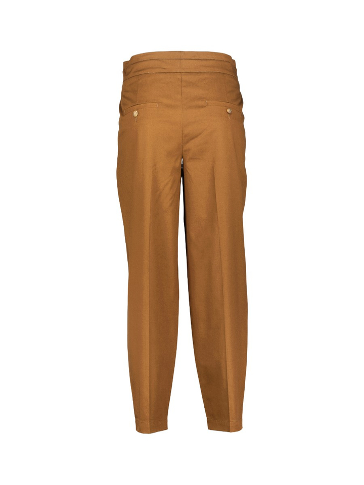 Donkerbruine barrel fit broek met bandplooi Riani 
