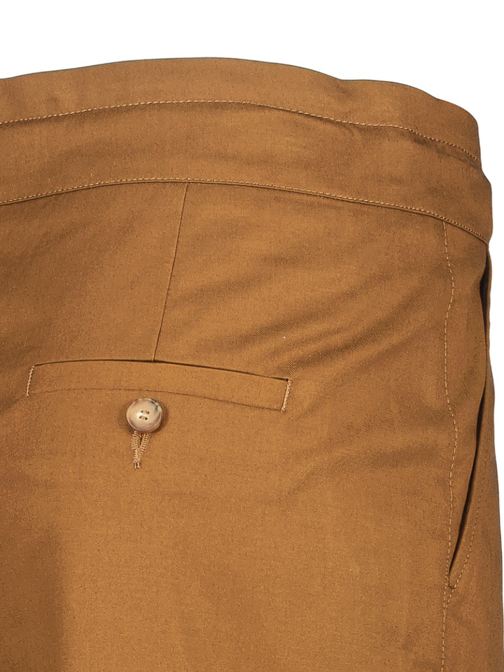 Donkerbruine barrel fit broek met bandplooi Riani 