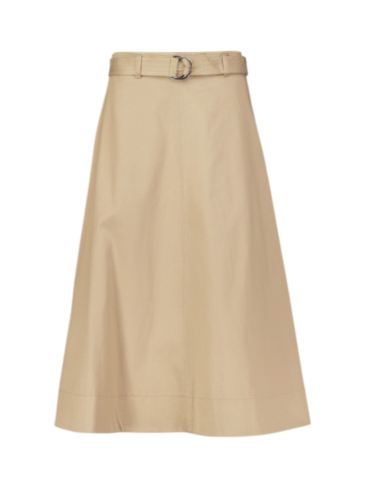 Beige midirrok met riem Riania