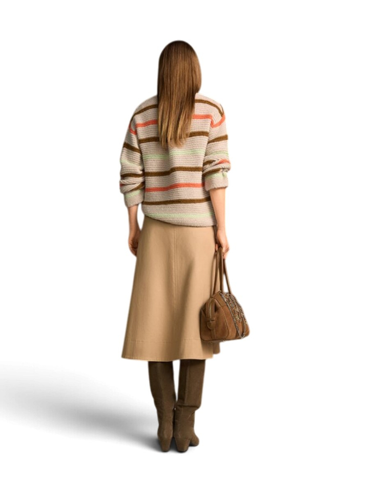 Beige midirok met riem Riani