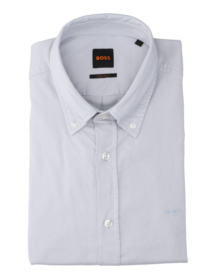 Grijs katoenen hemd (regular fit) met lange mouwen Hugo Boss