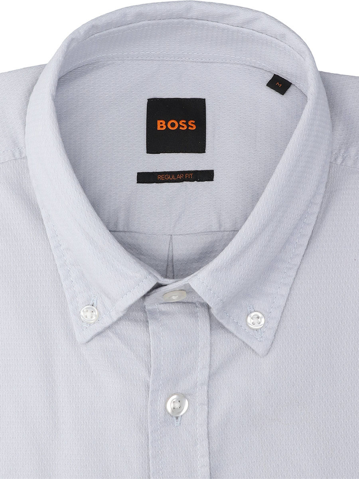Grijs katoenen hemd (regular fit) met lange mouwen Hugo Boss