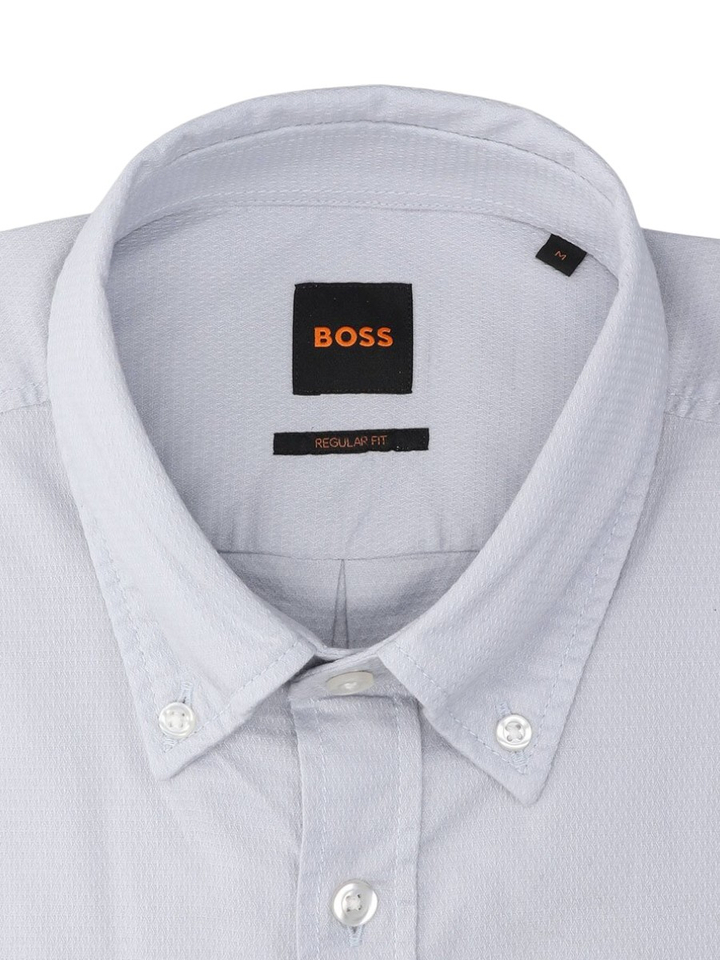 Grijs katoenen hemd (regular fit) met lange mouwen Hugo Boss