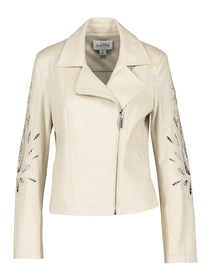 Beige jas met detail aan de mouwen Joseph Ribkoff