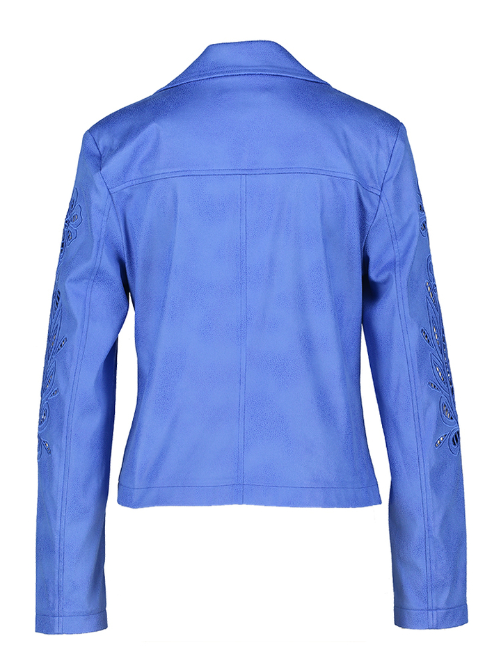 Blauwe jas met detail aan de mouwen Joseph Ribkoff