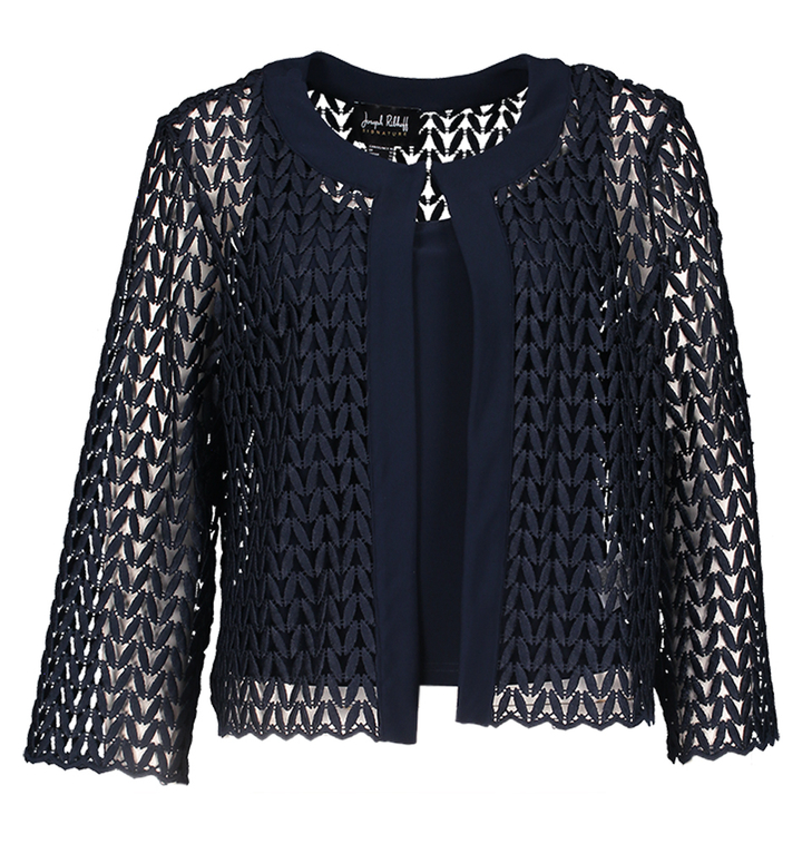 Donkerblauw 2-delig set met top en cardigan Joseph Ribkoff