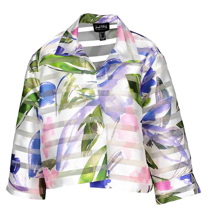 Ecru doorzichtige multicolor cardigan Joseph Ribkoff