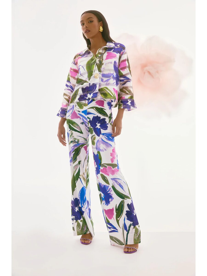 Ecru doorzichtige multicolor cardigan Joseph Ribkoff