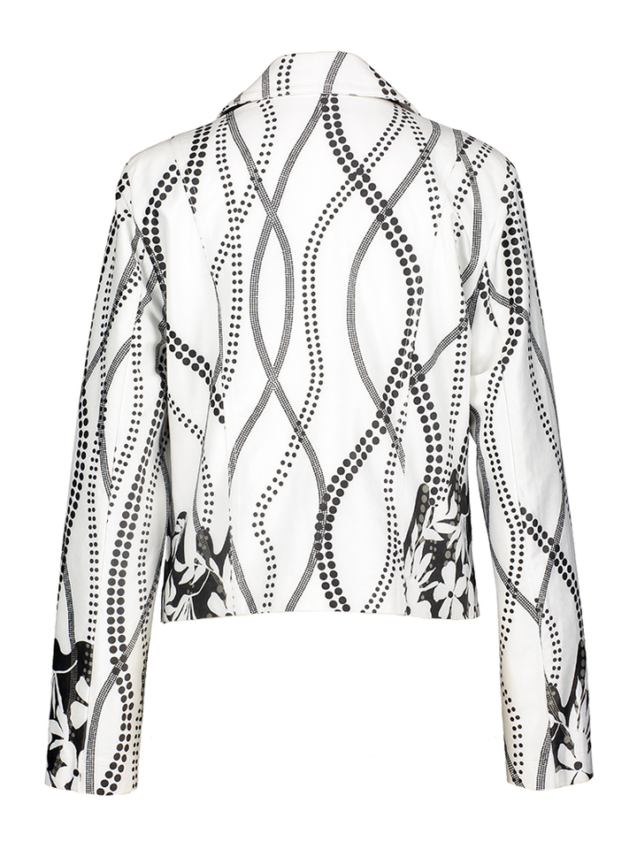 Beige jas met zwart motief Joseph Ribkoff