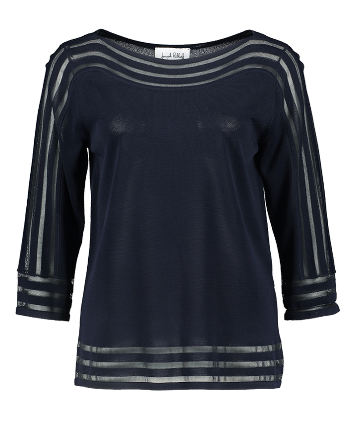 Donkerblauwe blouse licht doorschijnend Joseph Ribkoff