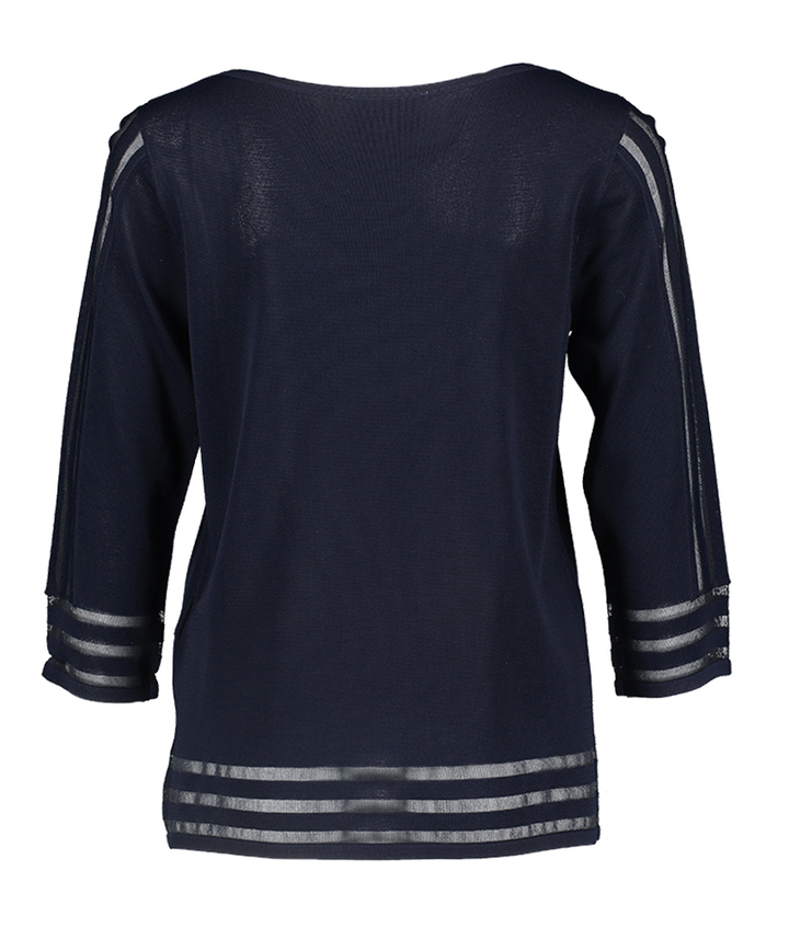 Donkerblauwe blouse licht doorschijnend Joseph Ribkoff