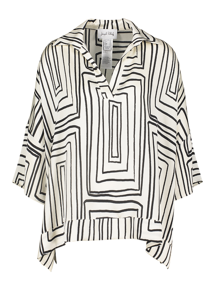 Witte blouse met zwart motief Joseph Ribkoff