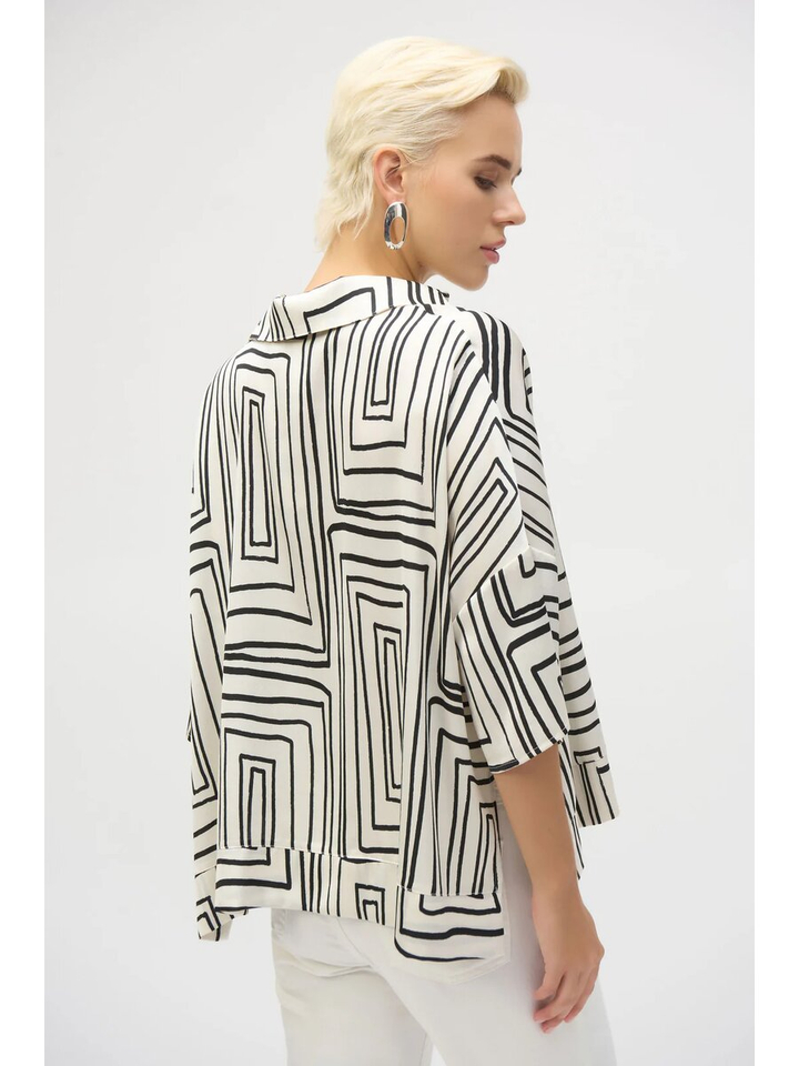 Witte blouse met zwart motief Joseph Ribkoff