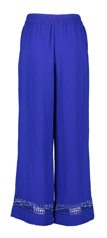 Blauwe broek met kant detail onderaan Joseph Ribkoff