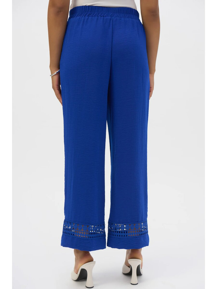 Blauwe broek met kant detail onderaan Joseph Ribkoff