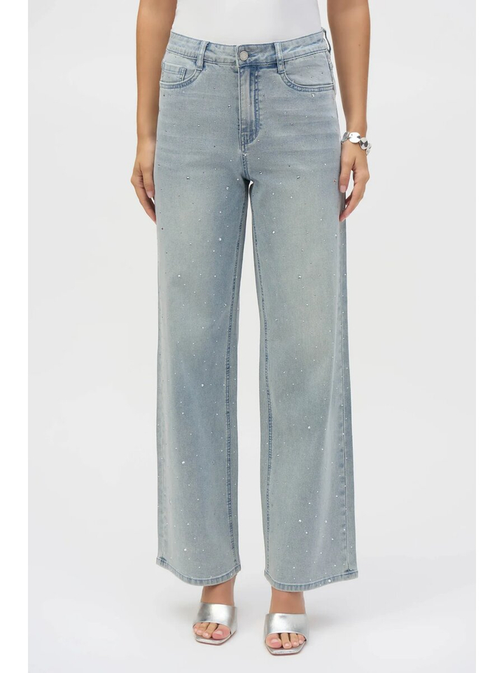 Blauwe loose fit jeans met strass detail Joseph Ribkoff