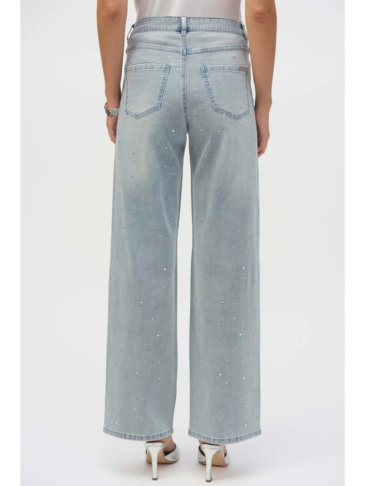 Blauwe loose fit jeans met strass detail Joseph Ribkoff