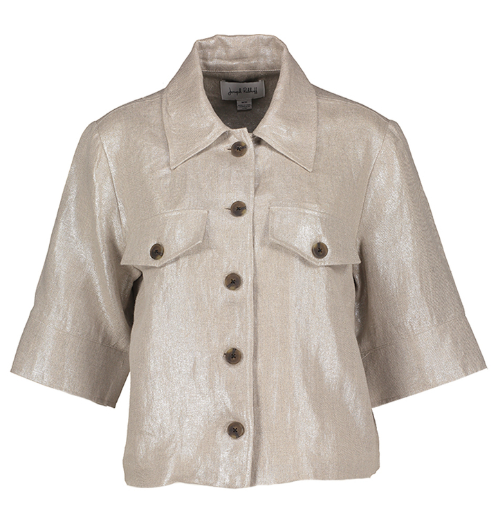 Beige korte jas met glitterdetail Joseph Ribkoff