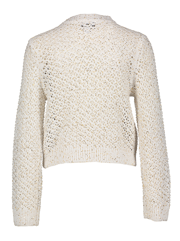 Wiite cardigan met gouden pailletten en sierlijke knopen Joseph Ribkoff
