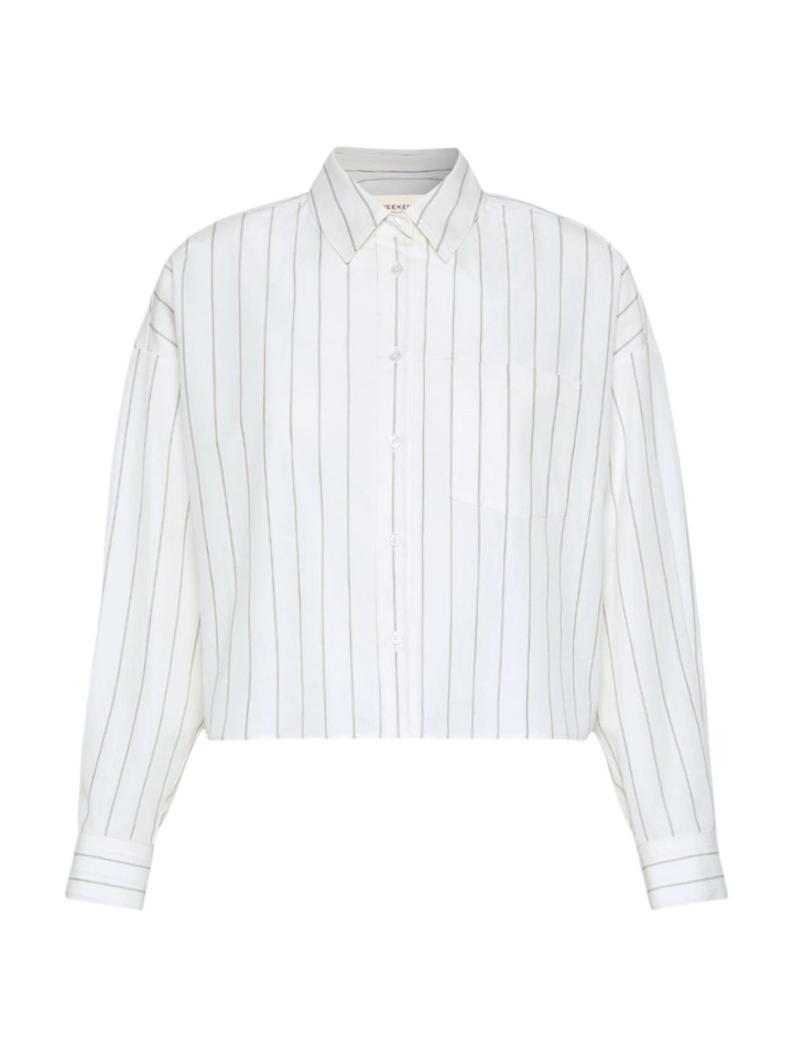 Witte gestreepte bloes met bloemenprint achteraan Certosa Max Mara Weekend