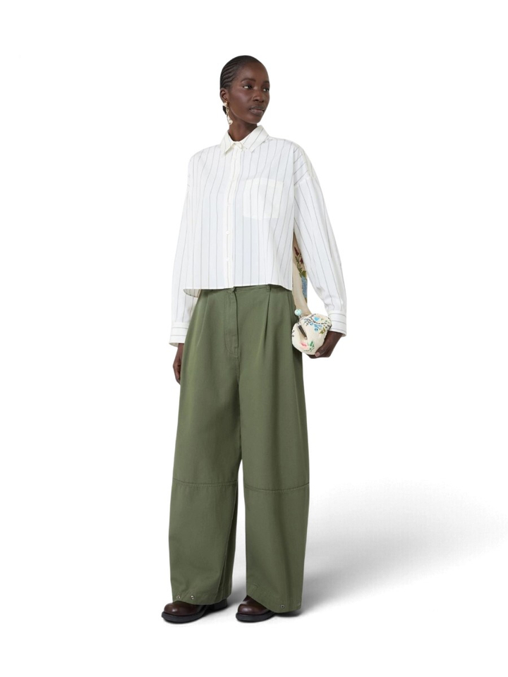 Witte gestreepte bloes met bloemenprint achteraan Certosa Max Mara Weekend