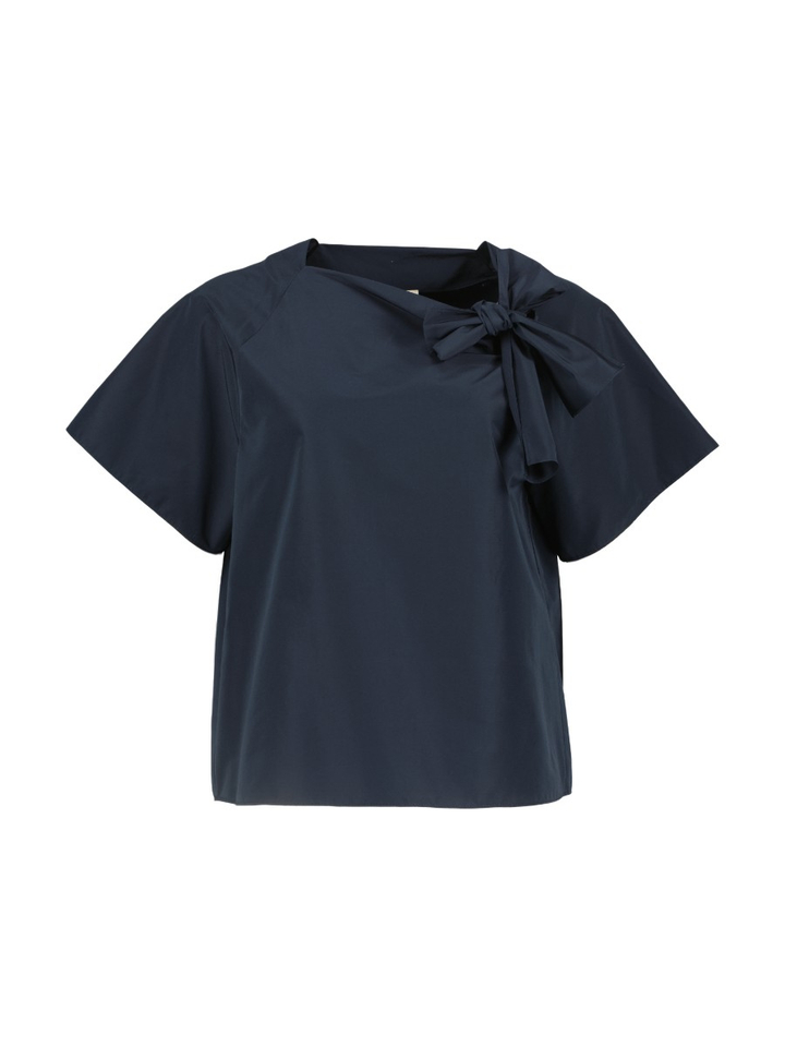 Donkerblauwe bloes met strik Recente Max Mara