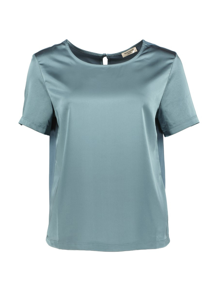 Aqua blauwe bloes in satijn look Gilbert Max Mara 