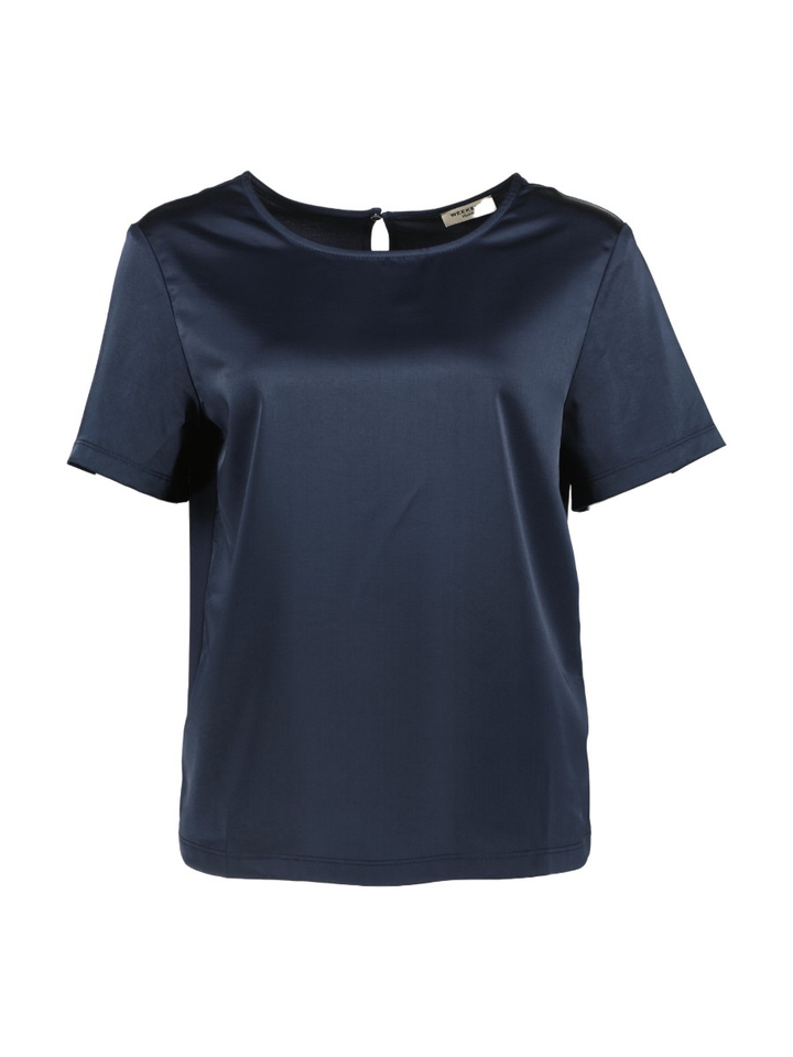 Blauwe T-shirt in satijnlook Gilbert Max Mara 