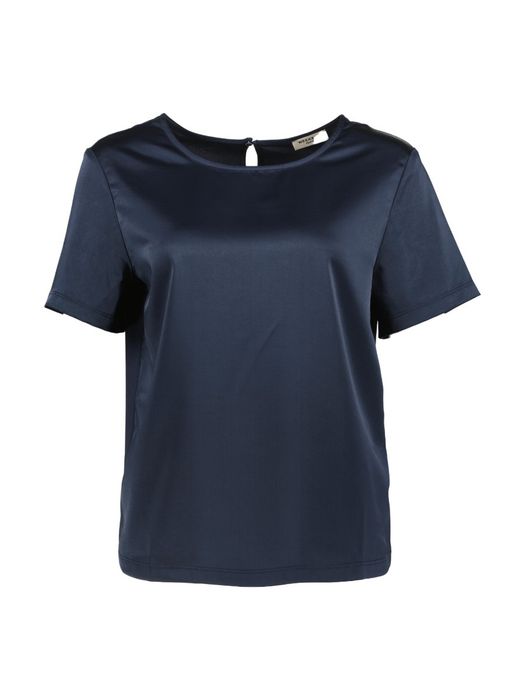 Blauwe T-shirt in satijnlook Gilbert Max Mara