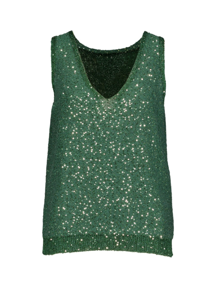 Groene blinkertop met V-hals Milord Max Mara Weekend 