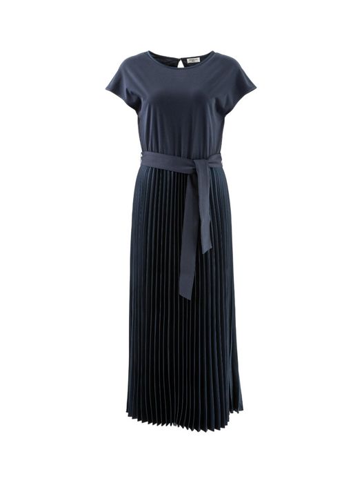 Donkerblauwe jurk met plissee rok Gela Max Mara