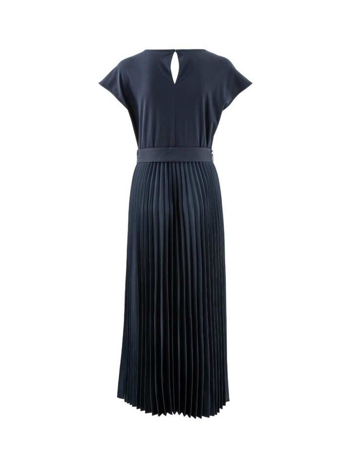 Donkerblauwe jurk met plissé rok Gela Max Mara