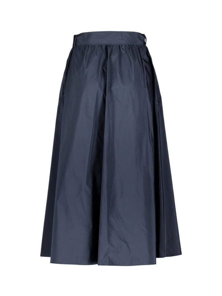 Donkerblauwe rok met plooi Alpaca Max Mara