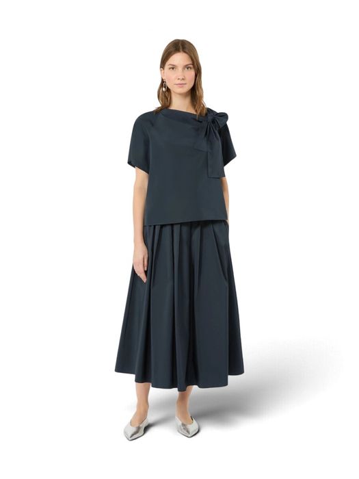 Donkerblauwe rok met plooi Alpaca Max Mara