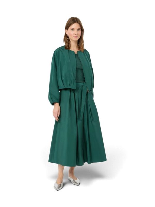 Donkergroene rok met plooi Alpaca Max Mara