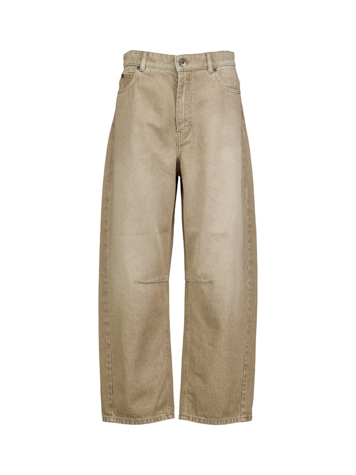 Beige barrel-leg jeans Arcadia Max Mara 
