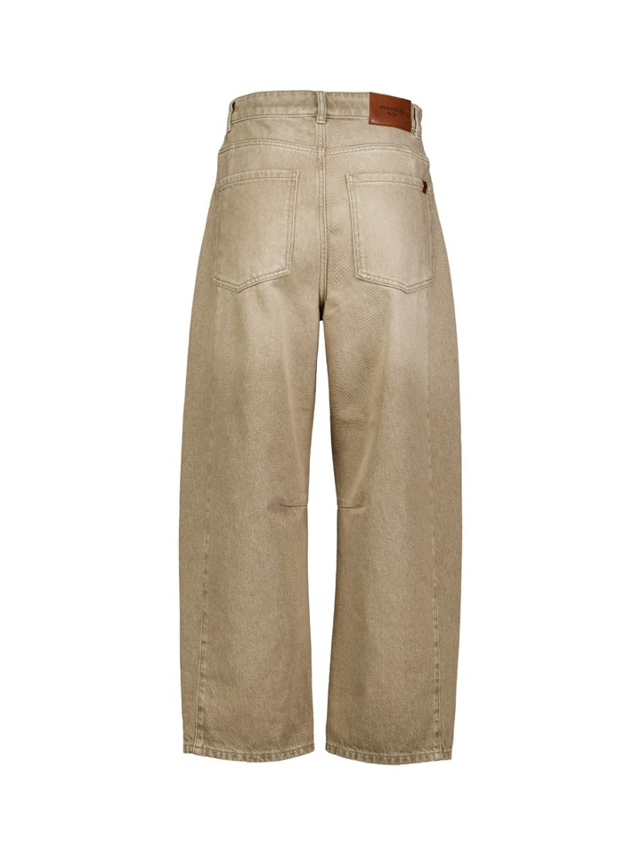 Beige barrel-leg jeans Arcadia Max Mara 