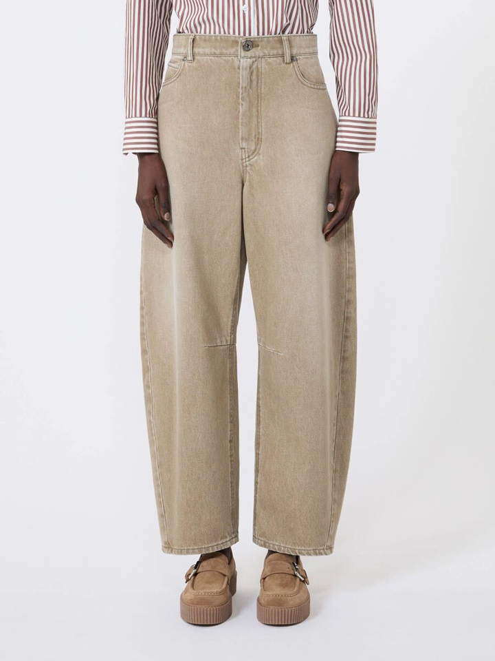 Beige barrel-leg jeans Arcadia Max Mara 