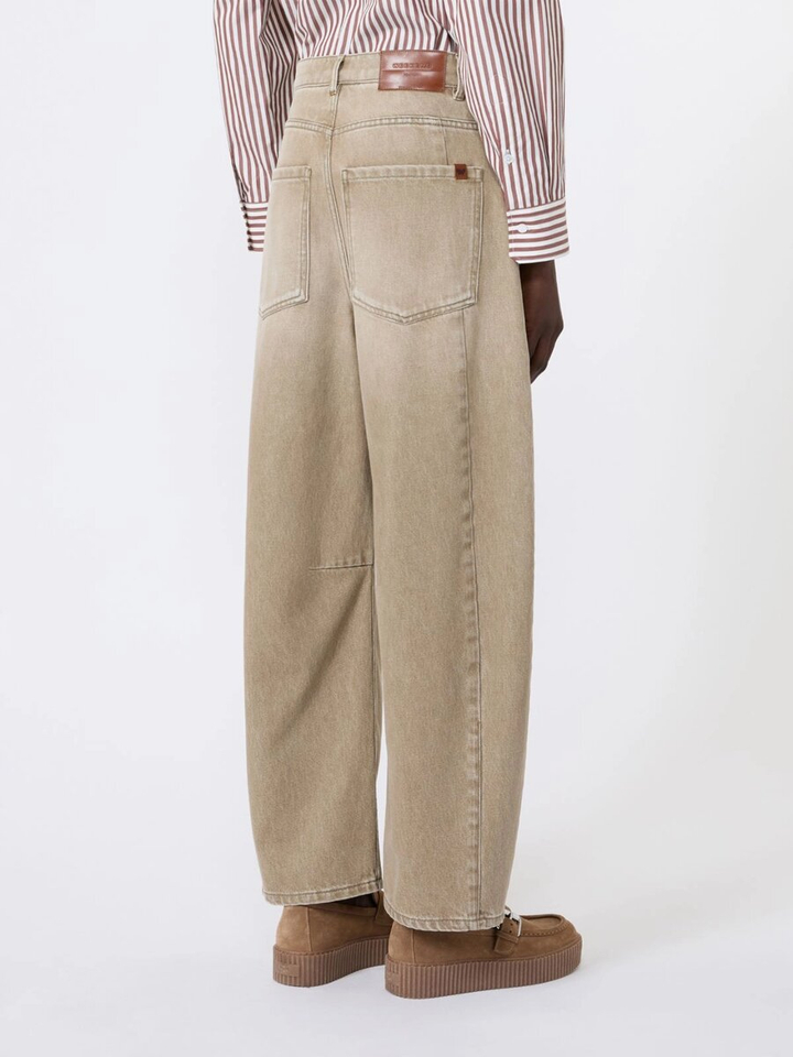 Beige barrel-leg jeans Arcadia Max Mara 