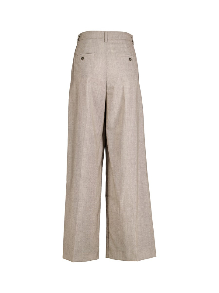 Beige wijde broek met bandplooi Ovvio Max Mara