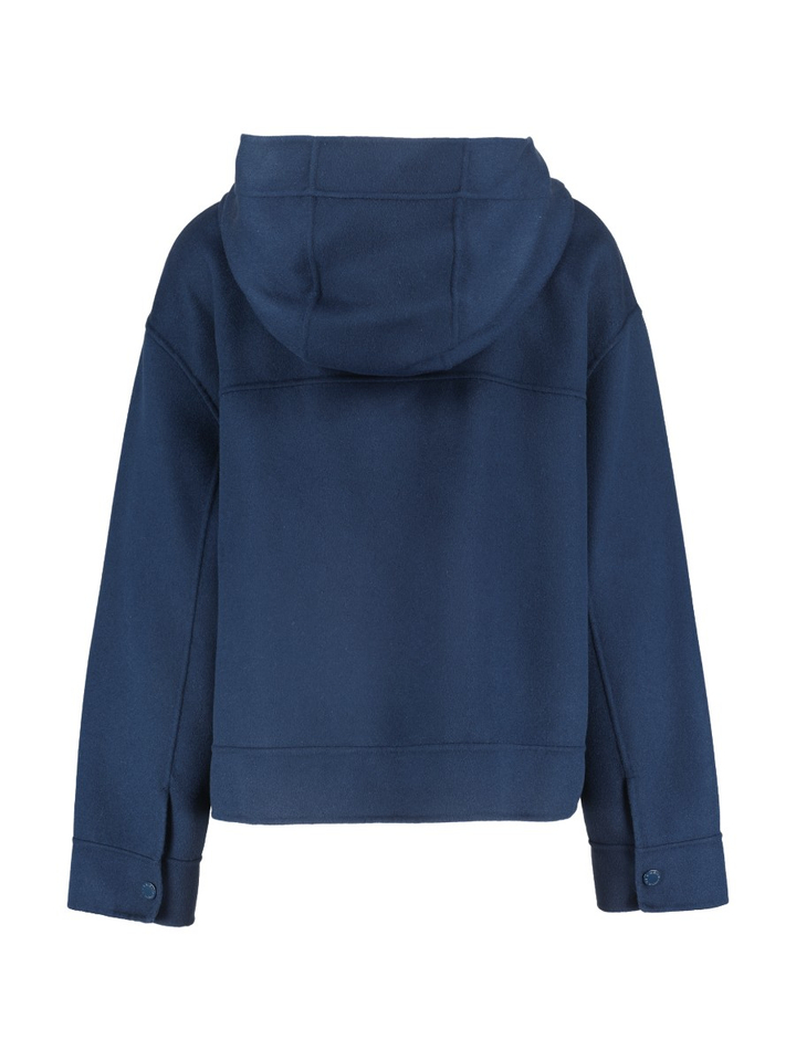 Donkerblauwe korte mantel met kap Ridente Bellerose