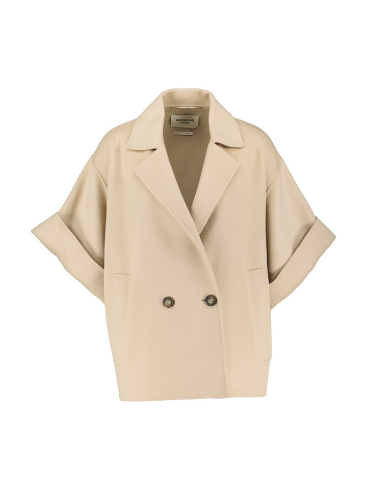 Beige wollen korte mantel Neo Max Mara