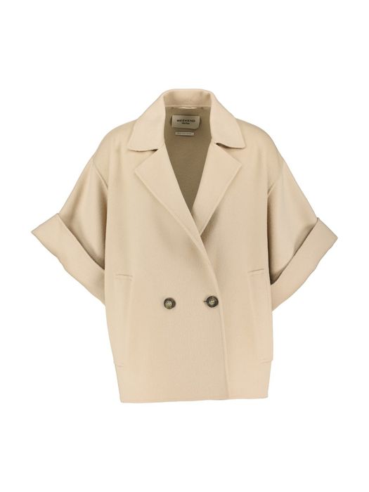 Beige wollen korte mantel Neo Max Mara