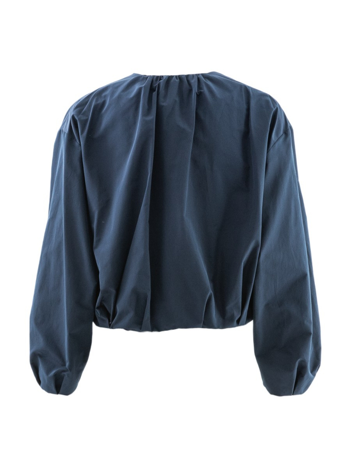 Donkerblauwe geklede bomber jas Butterfly Max Mara