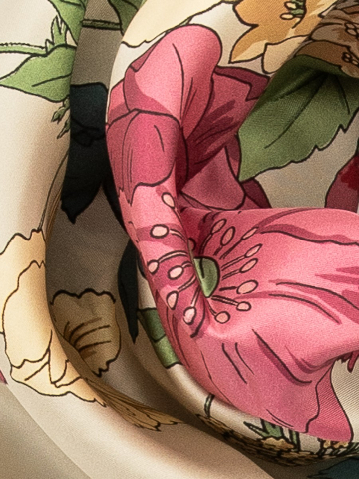 Beige sjaal met bloemenprint Onestoring Max Mara Weekend