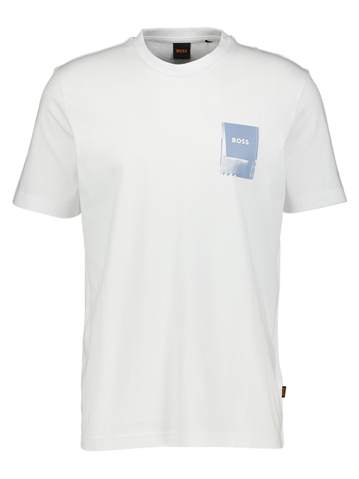Witte t-shirt met print detail Te Plain Hugo Boss