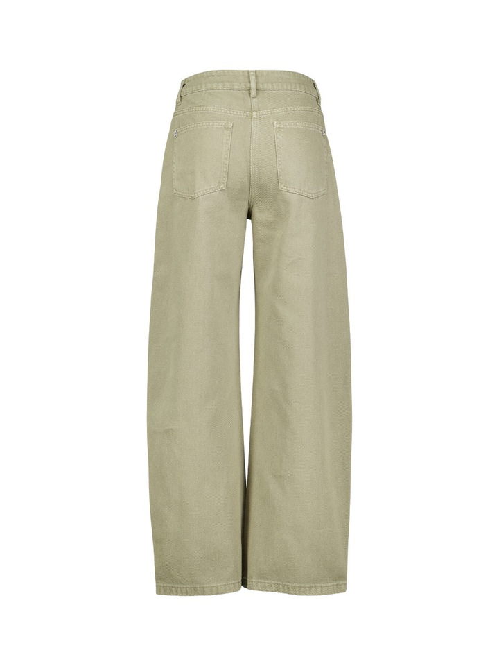 Kaki wide leg jeans met strass detail Diana Galessi