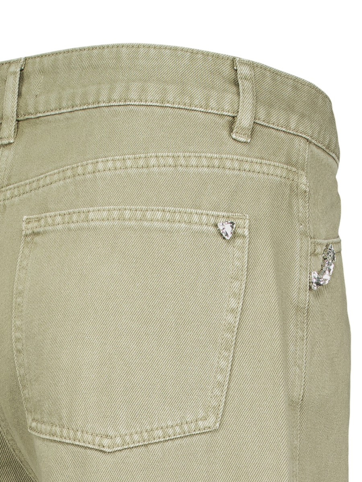 Kaki wide leg jeans met strass detail Diana Galessi