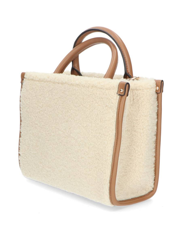 Creme kleurige teddy handtas Tote Liu Jo